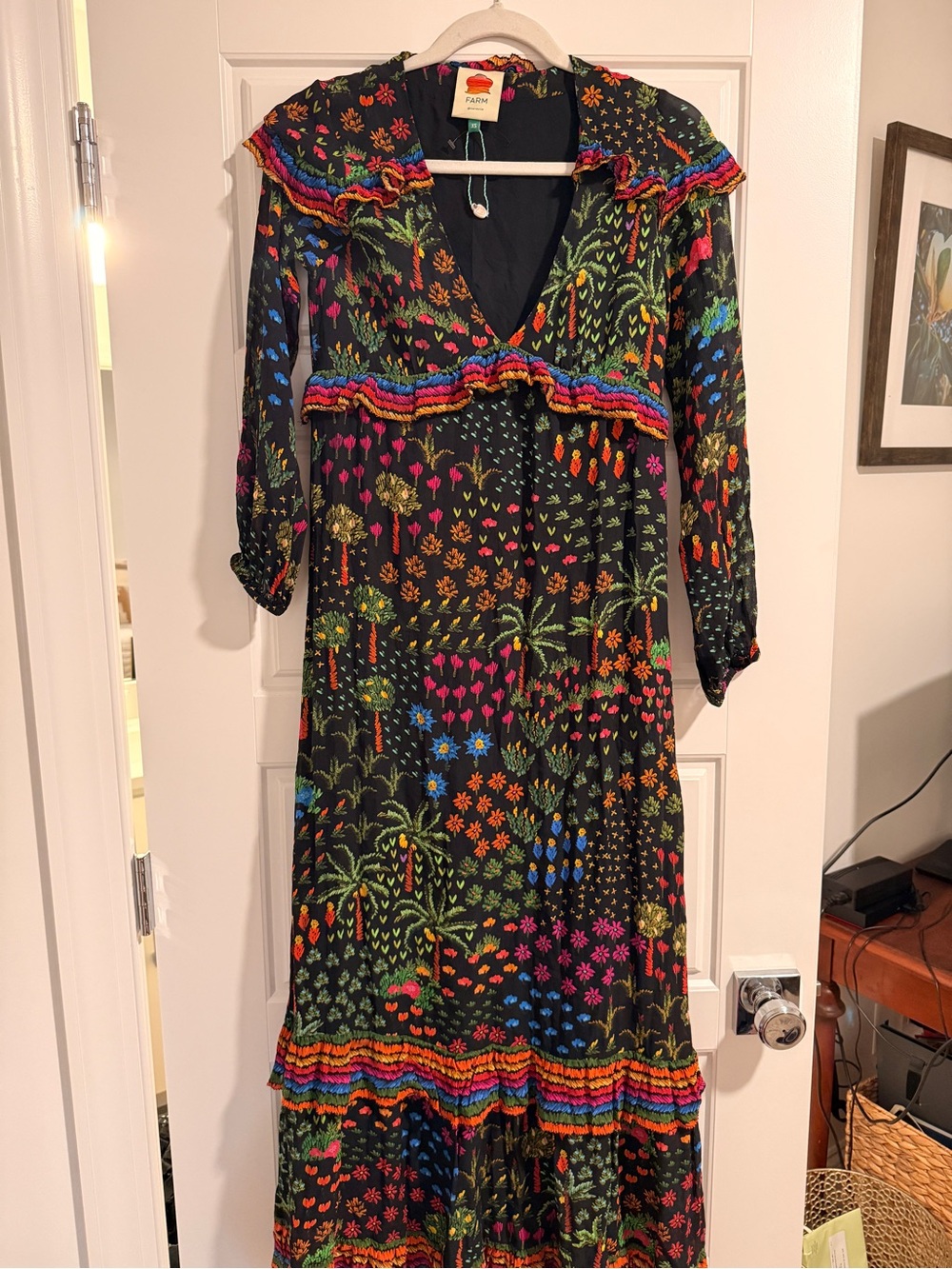 Farm Rio Multicolor Fruit Garden Floral Maxi Dress